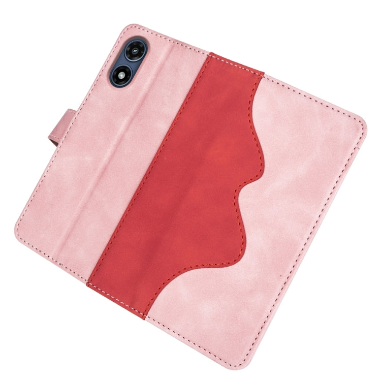 For Motorola Moto G Play 2024 Stitching Horizontal Flip Leather Phone Case(Red)