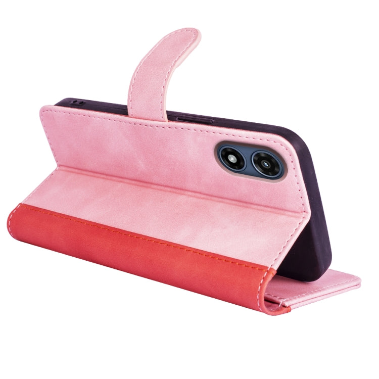 For Motorola Moto G Play 2024 Stitching Horizontal Flip Leather Phone Case(Red)