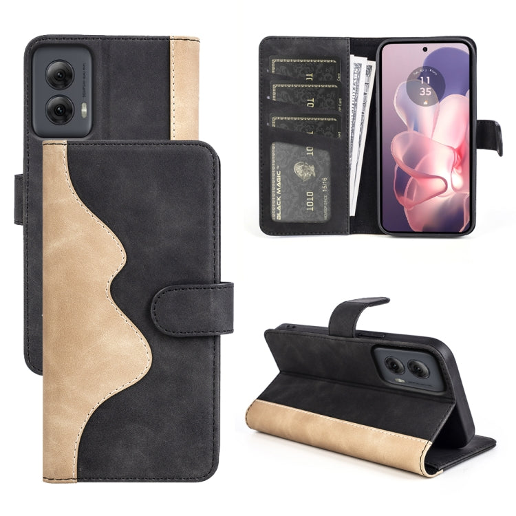 For Motolora Moto G Power 5G 2024 Stitching Horizontal Flip Leather Phone Case(Black)
