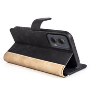 For Motolora Moto G Power 5G 2024 Stitching Horizontal Flip Leather Phone Case(Black)