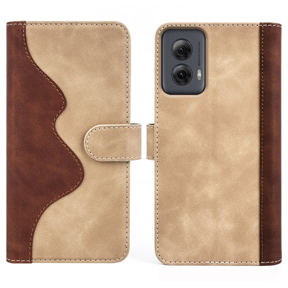 For Motolora Moto G Power 5G 2024 Stitching Horizontal Flip Leather Phone Case(Yellow)