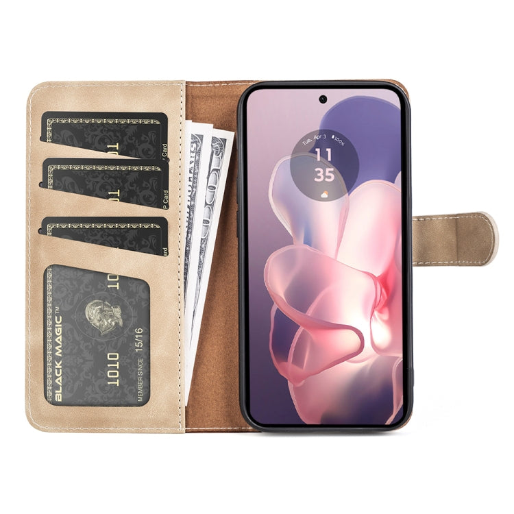 For Motolora Moto G Power 5G 2024 Stitching Horizontal Flip Leather Phone Case(Yellow)