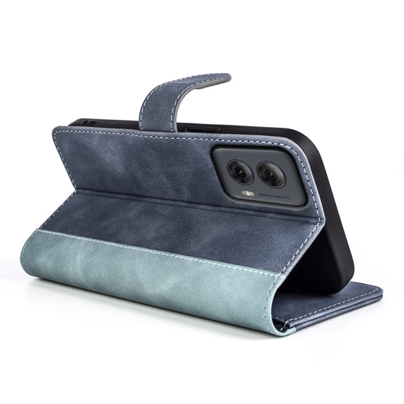 For Motolora Moto G Power 5G 2024 Stitching Horizontal Flip Leather Phone Case(Blue)