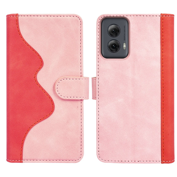 For Motolora Moto G Power 5G 2024 Stitching Horizontal Flip Leather Phone Case(Red)