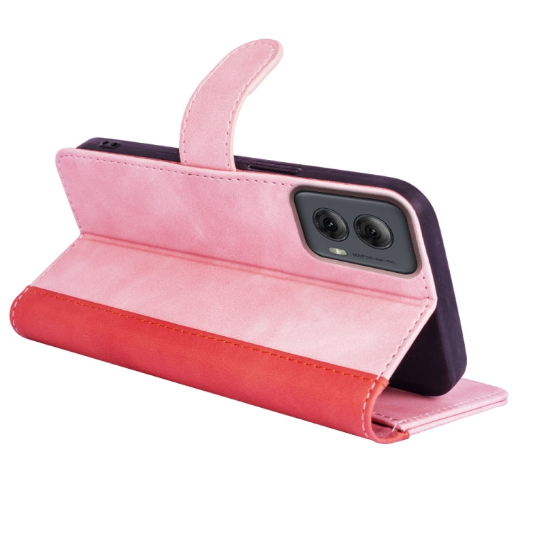 For Motolora Moto G Power 5G 2024 Stitching Horizontal Flip Leather Phone Case(Red)