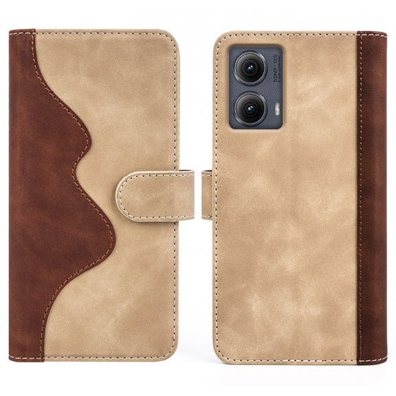 For Motolora Edge 5G 2024 Stitching Horizontal Flip Leather Phone Case(Yellow)
