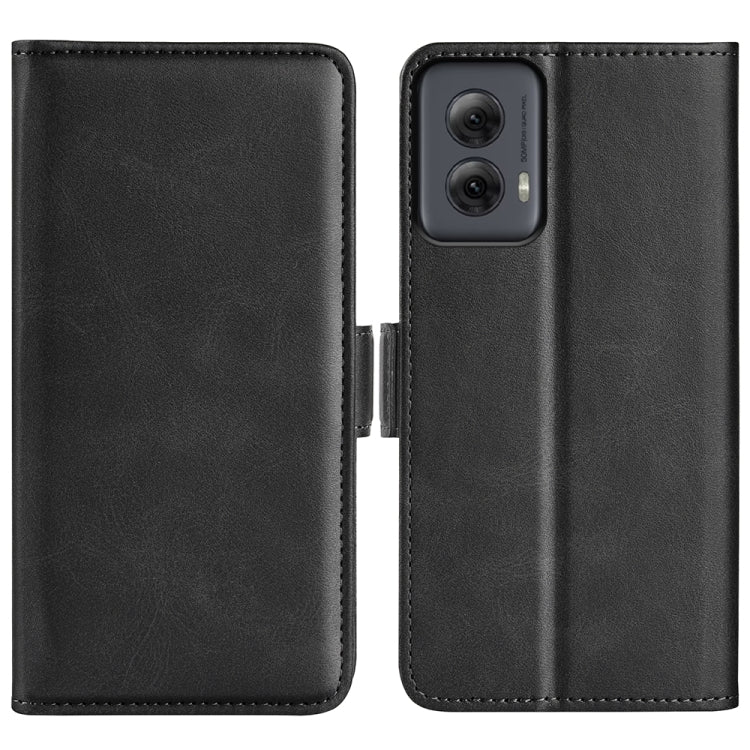 For Motorola Moto G Power 5G 2024 Dual-side Magnetic Buckle Horizontal Flip Leather Phone Case(Black)