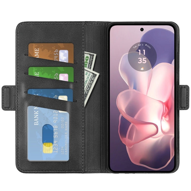 For Motorola Moto G Power 5G 2024 Dual-side Magnetic Buckle Horizontal Flip Leather Phone Case(Black)