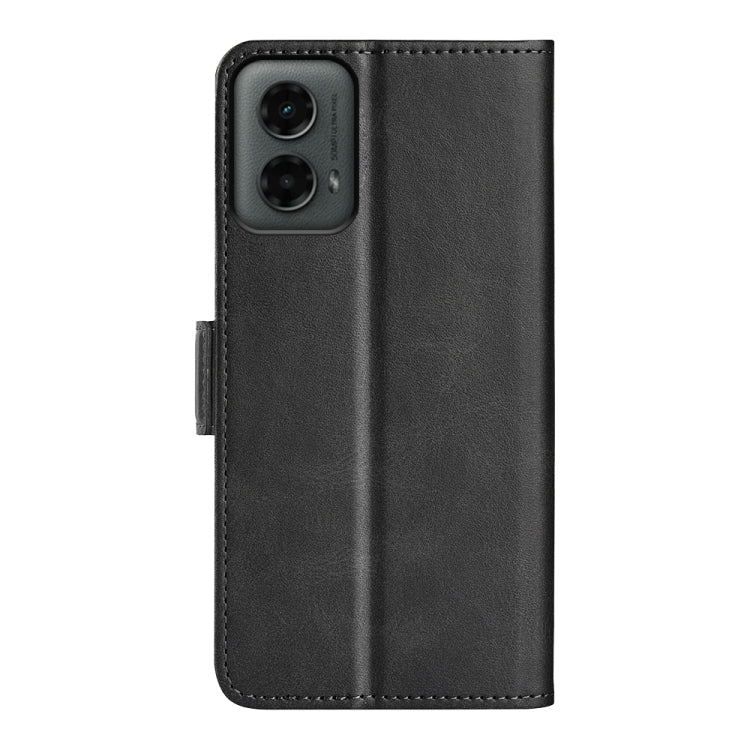 For Motorola Moto G 5G 2024 Dual-side Magnetic Buckle Horizontal Flip Leather Phone Case(Black)