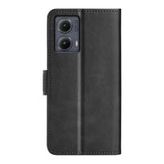For Motorola Edge 5G 2024 Dual-side Magnetic Buckle Horizontal Flip Leather Phone Case(Black)
