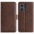 For Motorola Edge 5G 2024 Dual-side Magnetic Buckle Horizontal Flip Leather Phone Case(Brown) - free shipping - PMC Jewellery - Order now!