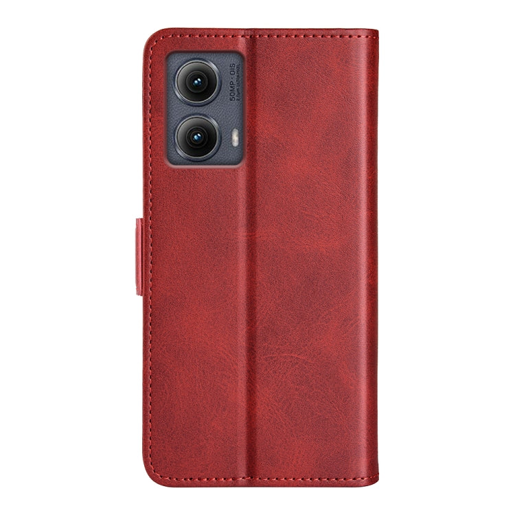 For Motorola Edge 5G 2024 Dual-side Magnetic Buckle Horizontal Flip Leather Phone Case(Red)