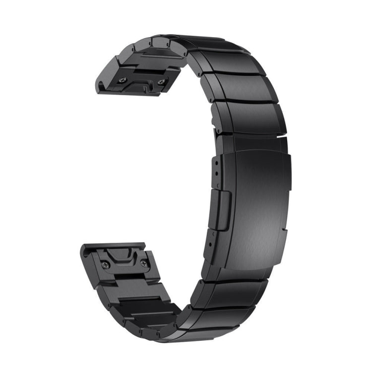 For Garmin  Instinct 2 Solar 22mm Titanium Alloy Quick Release Watch Band(Black)