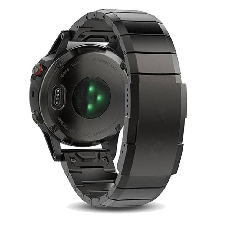 For Garmin Instinct 22mm Titanium Alloy Quick Release Watch Band(Black)