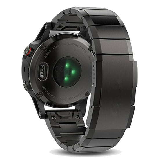 For Garmin Forerunner 945 22mm Titanium Alloy Quick Release Watch Band(Black)