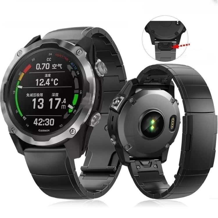 For Garmin Instinct 22mm Titanium Alloy Quick Release Watch Band(Black)