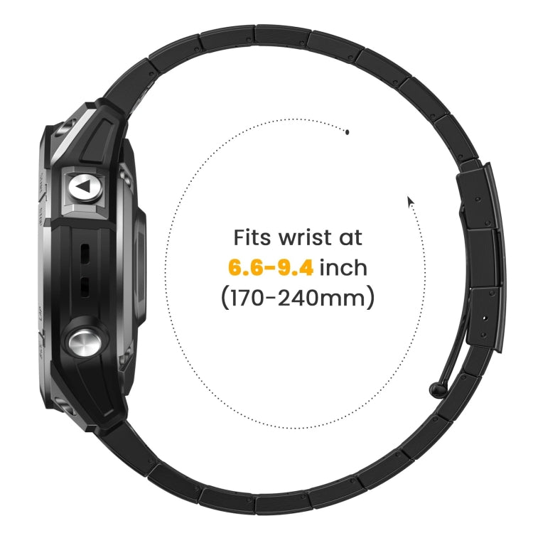 For Garmin Instinct 22mm Titanium Alloy Quick Release Watch Band(Black)
