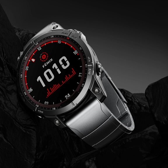 For Garmin Instinct 22mm Titanium Alloy Quick Release Watch Band(Black)