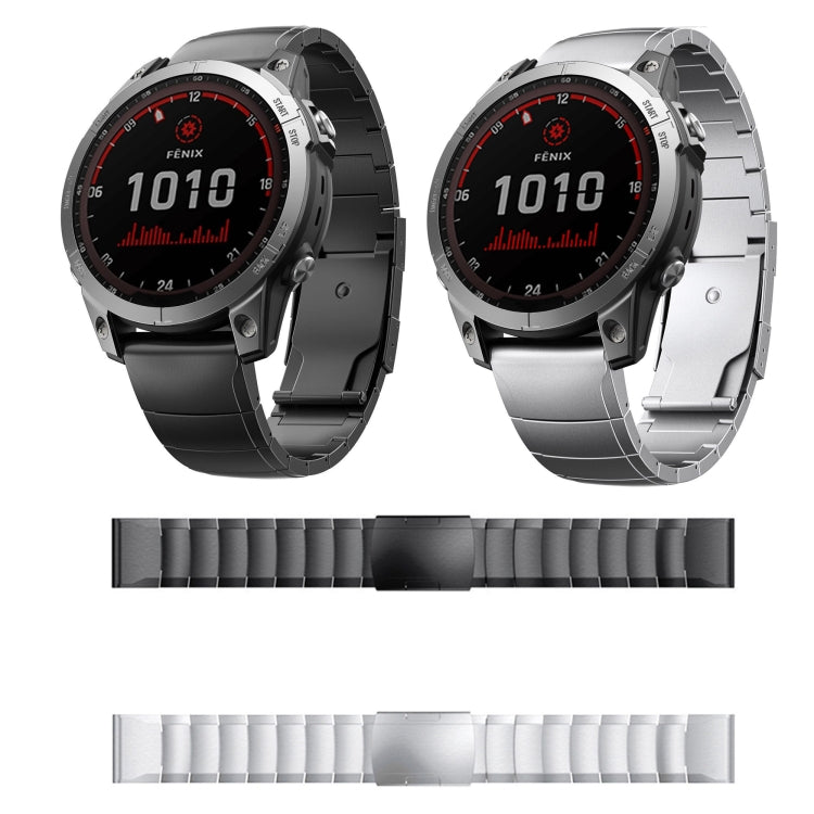 For Garmin Tactix 7 26mm Titanium Alloy Quick Release Watch Band(Sliver)