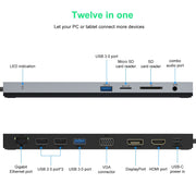 Wavlink UMD03 Triple Display Adapter Type-C Hub 12 in 1 Docking Station
