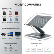 Wavlink UMD07 Adjustable Aluminum Ergonomic Portable Laptop Stand Type-C Docking Station