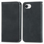 For iPhone 16e Retro Skin Feel Magnetic Flip Leather Phone Case(Black)
