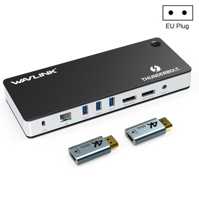 Wavlink UTD21H 60W Host Charging Thunderbolt 3 Docking Station 4K Dual Display 11 in 1 Ports, Plug:EU Plug