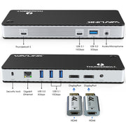 Wavlink UTD21H 60W Host Charging Thunderbolt 3 Docking Station 4K Dual Display 11 in 1 Ports, Plug:EU Plug