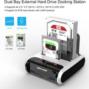 Wavlink ST336A SSD HDD Fast Offline Clone SATA  USB 3.0 External Hard Drive Case(EU Plug)