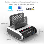 Wavlink ST336A SSD HDD Fast Offline Clone SATA  USB 3.0 External Hard Drive Case(UK Plug)