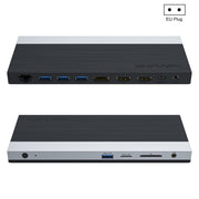 Wavlink UMD05 Display Port HDMI Port RJ45 Ethernet Triple Display MST Laptop Docking Station, Plug:EU Plug