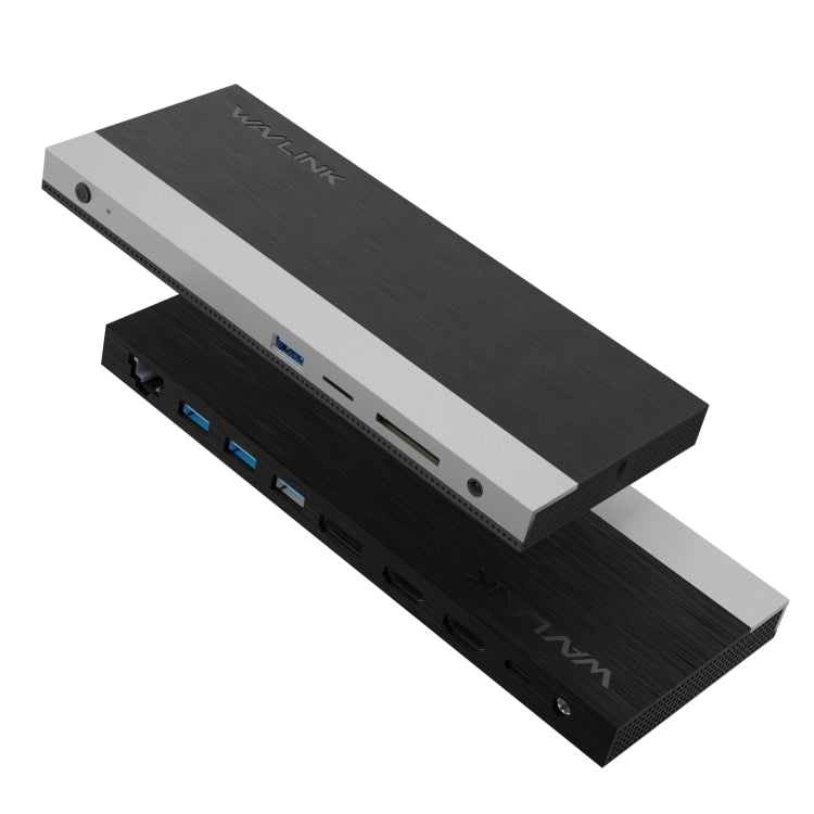 Wavlink UMD05 Display Port HDMI Port RJ45 Ethernet Triple Display MST Laptop Docking Station, Plug:EU Plug