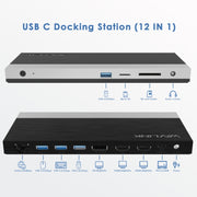 Wavlink UMD05 Display Port HDMI Port RJ45 Ethernet Triple Display MST Laptop Docking Station, Plug:UK Plug