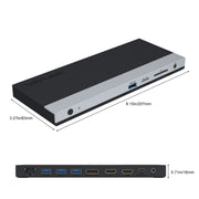 Wavlink UMD05 Display Port HDMI Port RJ45 Ethernet Triple Display MST Laptop Docking Station, Plug:AU Plug