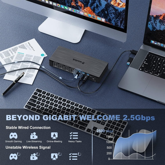 Wavlink UG69PD8 100W PD 18 in 1 Type-C Dock Compatible Type-C Universal Docking Station, Plug:UK Plug