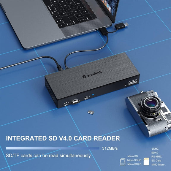 Wavlink UG69PD8 100W PD 18 in 1 Type-C Dock Compatible Type-C Universal Docking Station, Plug:AU Plug