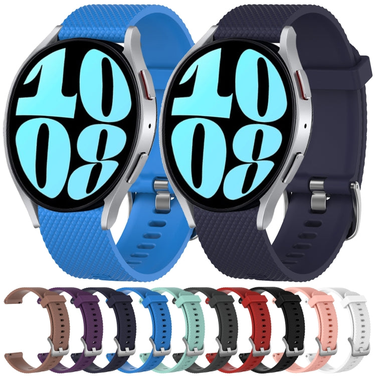 For Samsung  Galaxy Watch 4 Classic 42mm 20mm Diamond Textured Silicone Watch Band(Sky Blue)