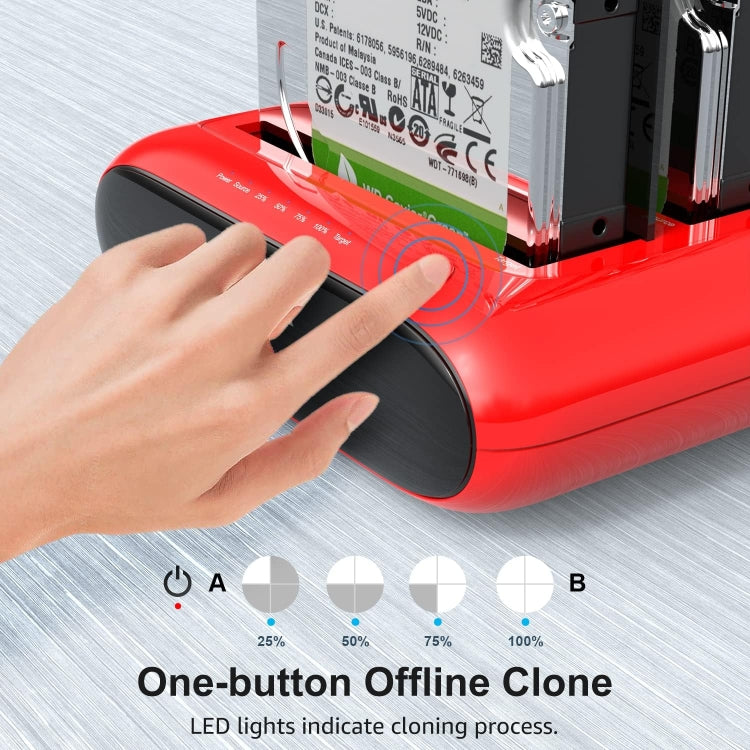 Wavlink ST341U Dual Bay External Hard Drive Docking Station Support Offline Clone Function(AU Plug)