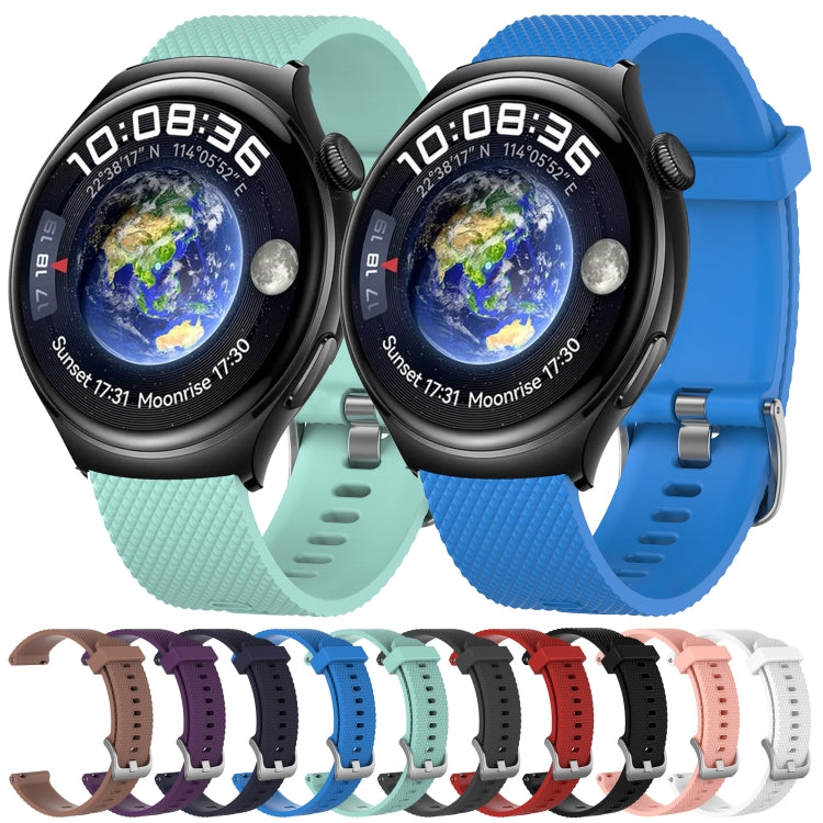 For Huawei Watch 4 Pro 22mm Diamond Textured Silicone Watch Band(Dark Grey)