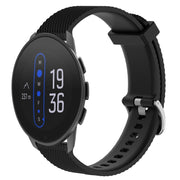 For  Suunto 9 Peak 22mm Diamond Textured Silicone Watch Band(Black)