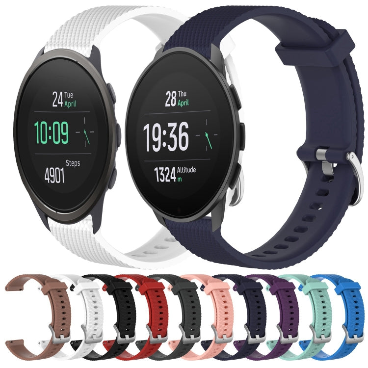 For  Suunto 9 Peak 22mm Diamond Textured Silicone Watch Band(Black)