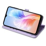 For DOOGEE X98 Pro / X98 Cat and Dog Embossed Leather Phone Case(Purple)