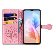 For DOOGEE X98 Pro / X98 Cat and Dog Embossed Leather Phone Case(Pink)