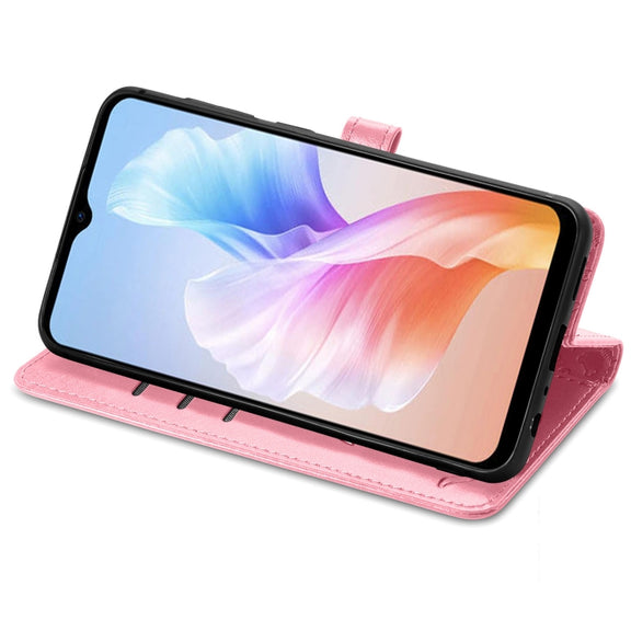 For DOOGEE X98 Pro / X98 Cat and Dog Embossed Leather Phone Case(Pink)