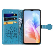 For DOOGEE X98 Pro / X98 Cat and Dog Embossed Leather Phone Case(Blue)
