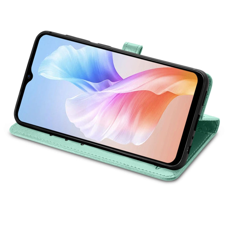 For DOOGEE X98 Pro / X98 Cat and Dog Embossed Leather Phone Case(Green)