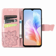 For DOOGEE X98 Pro / X98 Butterfly Love Flower Embossed Leather Phone Case(Rose Gold)