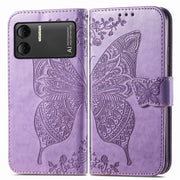 For DOOGEE X98 Pro / X98 Butterfly Love Flower Embossed Leather Phone Case(Purple)