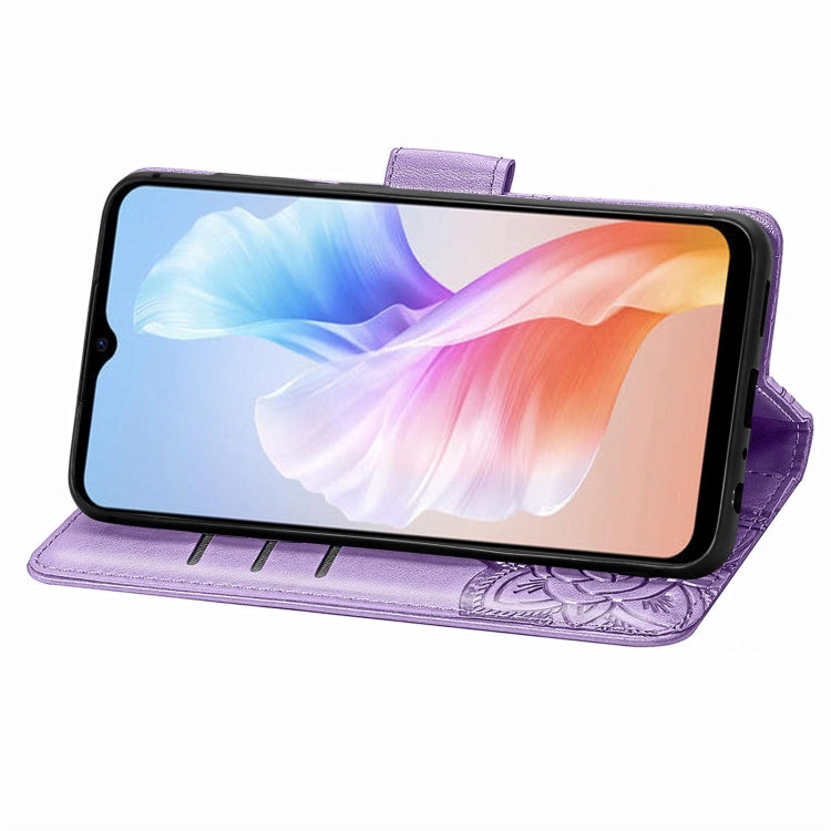 For DOOGEE X98 Pro / X98 Butterfly Love Flower Embossed Leather Phone Case(Purple)