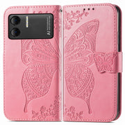For DOOGEE X98 Pro / X98 Butterfly Love Flower Embossed Leather Phone Case(Pink)